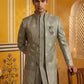 Woven Design Cotton Blend Indo-Western Set ( 50JIND 169Grey S )