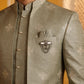 Woven Design Cotton Blend Indo-Western Set ( 50JIND 169Grey S )