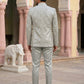 Silk Blend Embroidered Indo-Western Set ( 50JIND 170Pista S )