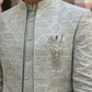 Silk Blend Embroidered Indo-Western Set ( 50JIND 170Pista S )