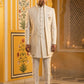 Ivory Silk Blend Embroidered Indo-Western Set ( 50JIND 172Off-White S )