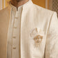 Ivory Silk Blend Embroidered Indo-Western Set ( 50JIND 172Off-White S )