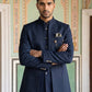 Cotton Blend Textured Indo-Western Set ( 50JIND 173Navy )