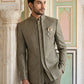 Cotton Blend Textured Indo-Western Set ( 50JIND 174Brown )