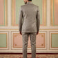Cotton Blend Textured Indo-Western Set ( 50JIND 174Brown )