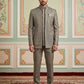 Cotton Blend Textured Indo-Western Set ( 50JIND 174Brown )