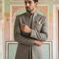 Cotton Blend Textured Indo-Western Set ( 50JIND 174Brown )