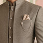 Cotton Blend Textured Indo-Western Set ( 50JIND 174Brown )