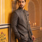 Cotton Blend Textured Indo-Western Set ( 50JIND 174Grey )