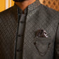 Cotton Blend Textured Indo-Western Set ( 50JIND 174Grey )
