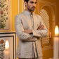 Ivory Embroidered Indo-Western Set ( 50JIND 175Cream )