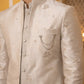 Ivory Embroidered Indo-Western Set ( 50JIND 175Cream )