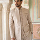 Ivory Embroidered Cotton Blend Indo-Western Set ( 50JIND 177Cream )