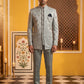 Premium Silk Jacquard Indo-Western Set for Men ( 50JIND 179Blue )