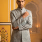 Premium Silk Jacquard Indo-Western Set for Men ( 50JIND 179Blue )