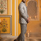 Premium Silk Jacquard Indo-Western Set for Men ( 50JIND 179Grey )