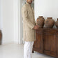 Festive Jacquard Indo-Western Suit Set ( 50JIND PJ5W 180Beige )