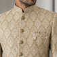 Festive Jacquard Indo-Western Suit Set ( 50JIND PJ5W 180Beige )