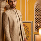 Classic Woven Jacquard Indo-Western Set ( 50JIND 181Beige )
