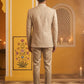 Classic Woven Jacquard Indo-Western Set ( 50JIND 181Beige )