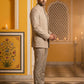 Classic Woven Jacquard Indo-Western Set ( 50JIND 181Beige )