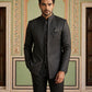 Cotton Blend Textured Indo-Western Set ( 50JIND 183Black )