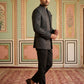 Cotton Blend Textured Indo-Western Set ( 50JIND 183Black )