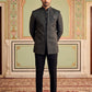 Cotton Blend Textured Indo-Western Set ( 50JIND 183Black )