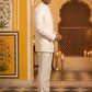 Cotton Blend Textured Indo-Western Set ( 50JIND 183Off-White )
