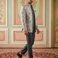 Men's Stylish Jacquard Indo-Western Set ( 50JIND 184Blue )