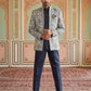 Men's Stylish Jacquard Indo-Western Set ( 50JIND 184Blue )