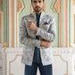 Men's Stylish Jacquard Indo-Western Set ( 50JIND 184Blue )