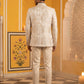 Men's Stylish Jacquard Indo-Western Set ( 50JIND 184Golden )