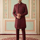 Men's Imported Japanese Fabric Indo-Western Set ( 50JIND 186Maroon )