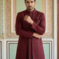 Men's Imported Japanese Fabric Indo-Western Set ( 50JIND 186Maroon )