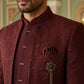 Men's Imported Japanese Fabric Indo-Western Set ( 50JIND 186Maroon )