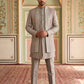 Men Silk Blend Embroidered Indo-Western Set ( 50JIND 187Peach )