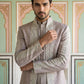 Men Silk Blend Embroidered Indo-Western Set ( 50JIND 187Peach )