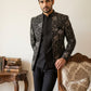 Imported Japanese Embroidered Indo-Western Set ( 50JIND 188Black )