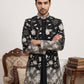 Men Imported Japanese Fabric Embroidered Indo-Western Set ( 50JIND 190Black )