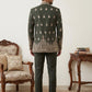 Men Japanese Fabric Embroidered Indo-Western Set ( 50JIND 193Mehndi )