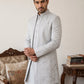 Silk Blend Embroidered Indo-Western Set ( 50JIND 196Blue )