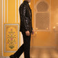 Men Black Sequinned Indo-Western Set ( 50JIND 197Black )
