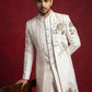 Off-White Embroidered Indo-Western Set for Men