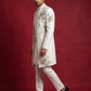 Off-White Embroidered Indo-Western Set for Men