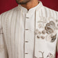 Off-White Embroidered Indo-Western Set for Men