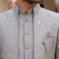 Premium Silk Blend Embroidered Indo-Western Set for Men