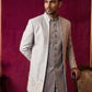 Floral Design Jacquard Silk Indo-Western Set for Men