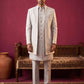 Floral Design Jacquard Silk Indo-Western Set for Men