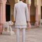 Floral Design Jacquard Silk Indo-Western Set for Men